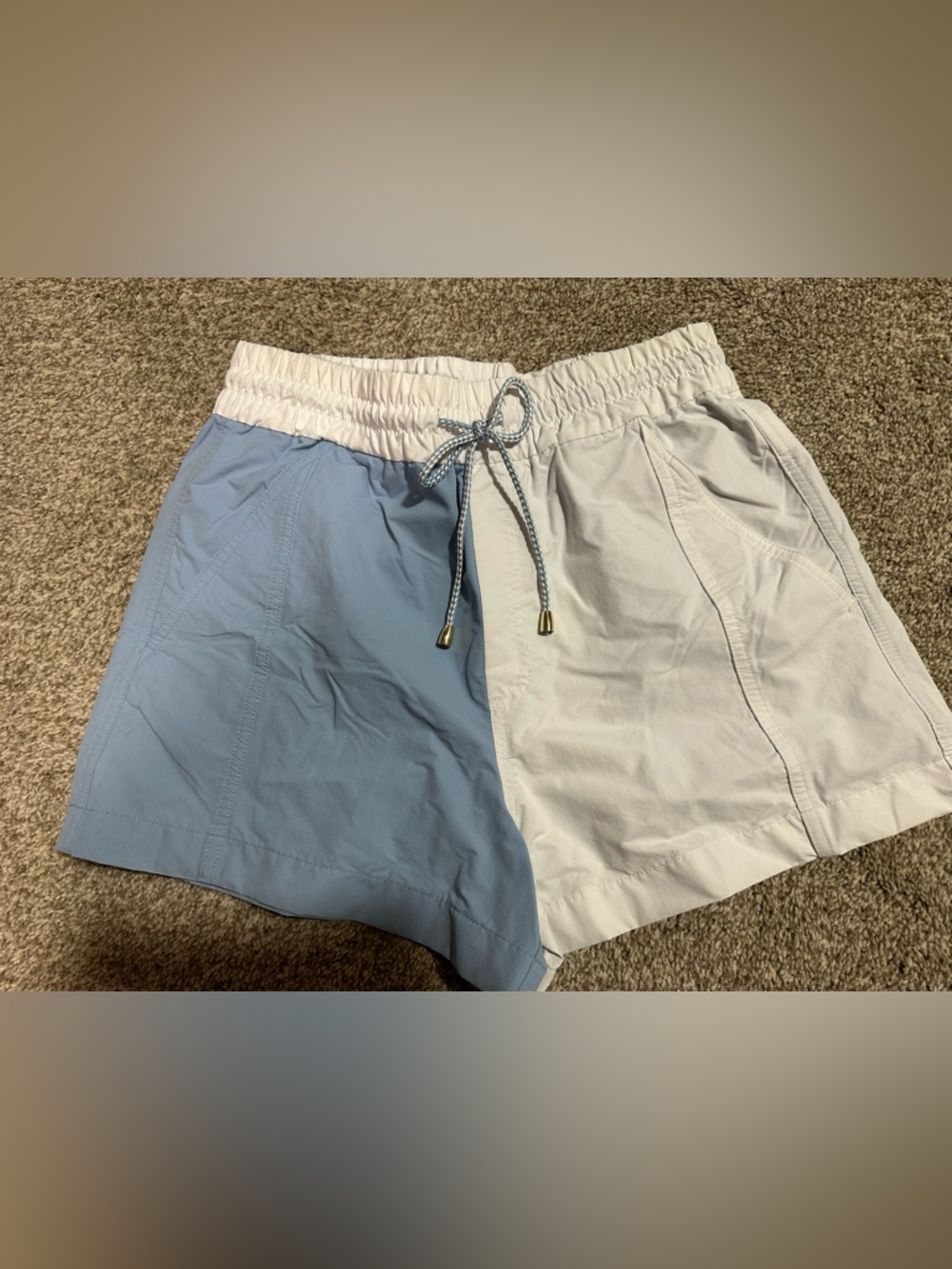 J. Crew Split Light Blue and White Cargo Shorts